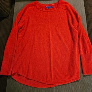 Apt. 9 sparkley red sweater with rounded hem L